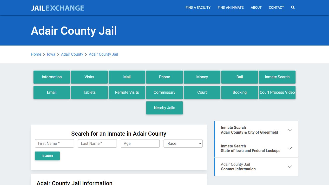 Adair County Jail Roster Lookup, IA, Inmate Search